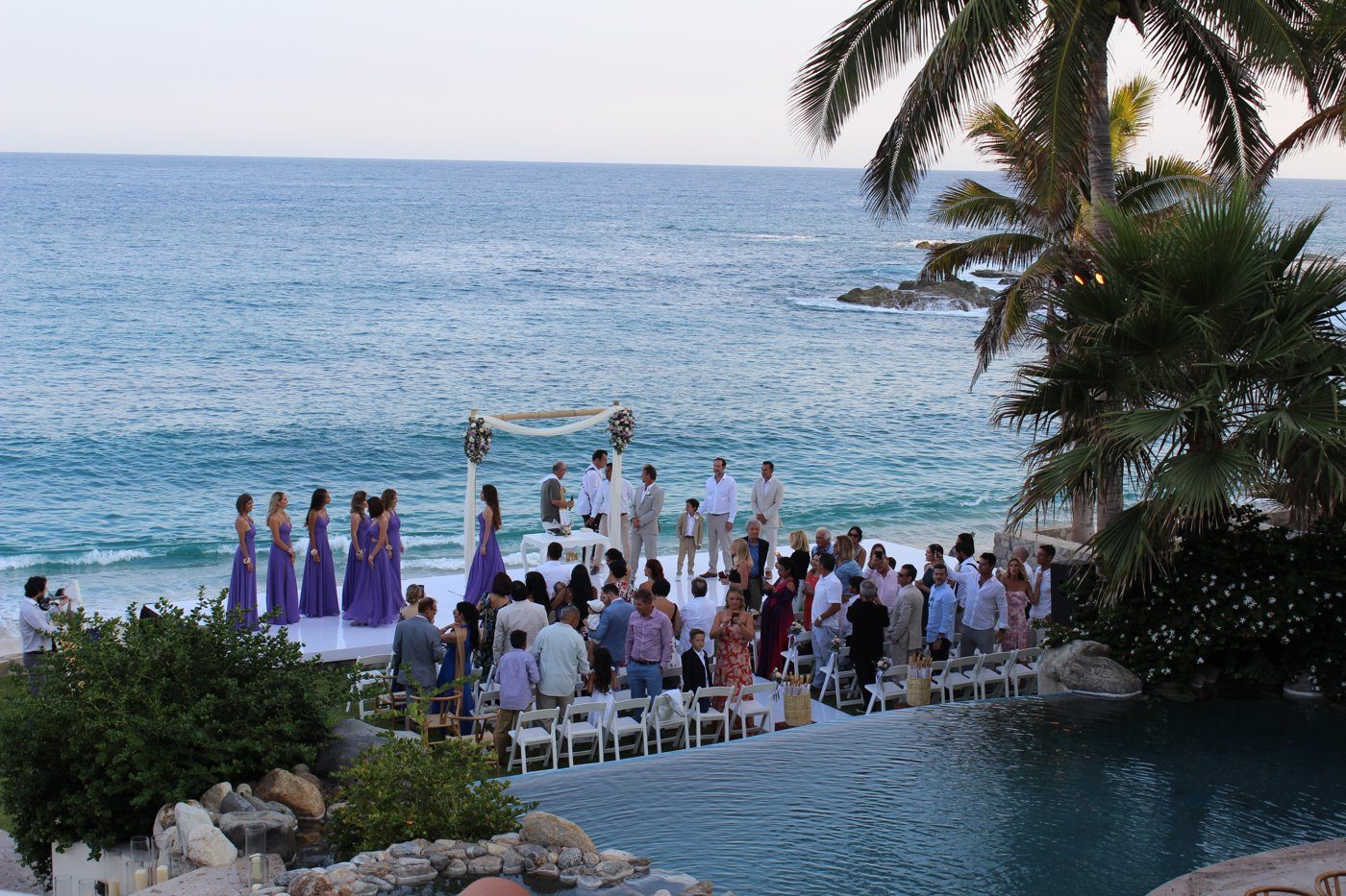 Wedding ceremony on a clifftop overlooking the ocean