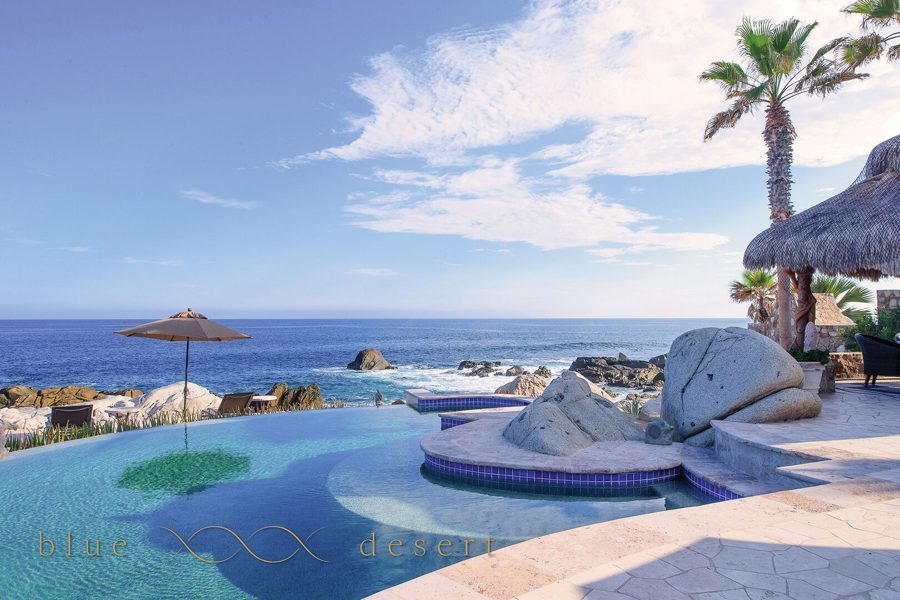 Villa Las Arenas infinity pool on the rocky oceanfront