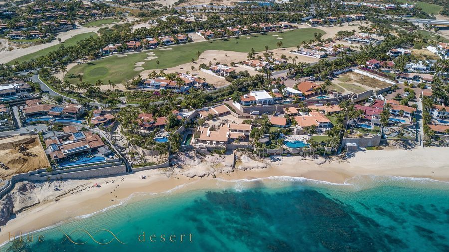Aerial view of Casa Manana and the beach in Palmilla Norte